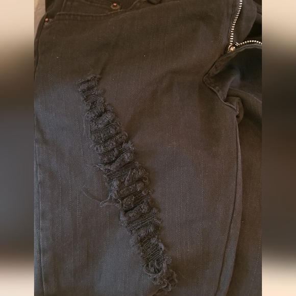 Black Ripped Jeans Mid Rise - Picture 4 of 6